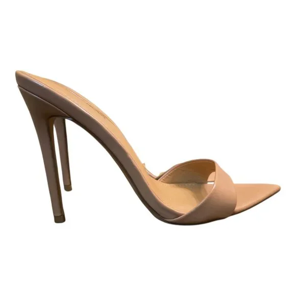 FASHION NOVA Nude Pointed Toe Mule Stiletto Heels sz 10 - Picture 5 of 8